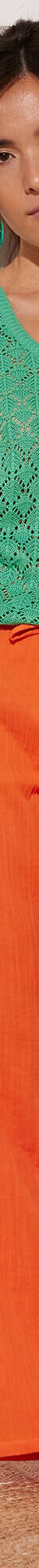 Pantalon large droit, gaze de coton (orange) Pantalon large droit, gaze de coton (orange)